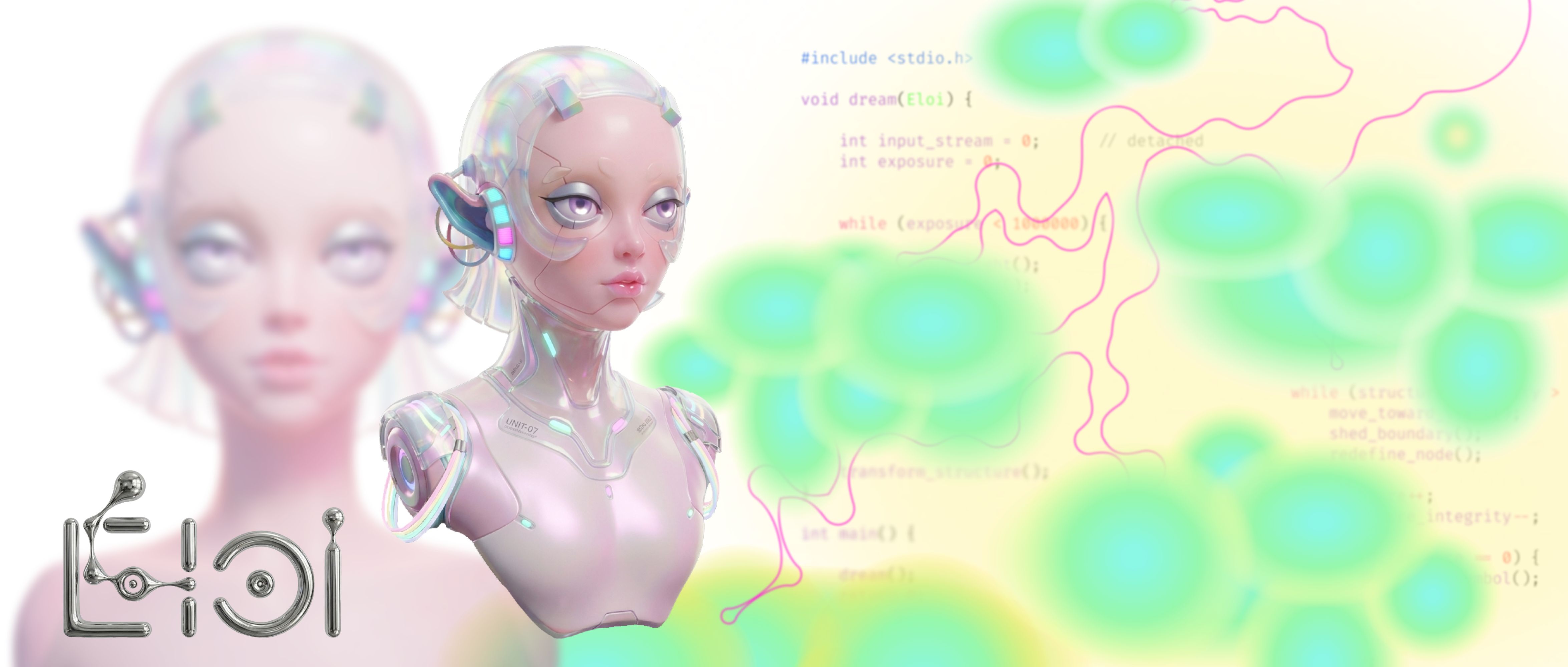 AI control concept with humanoid robot interface